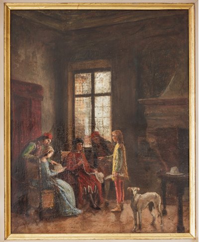 Nicolò Biondo montrant sa collection de chapeaux à Alberto Pio - Albano Lugli