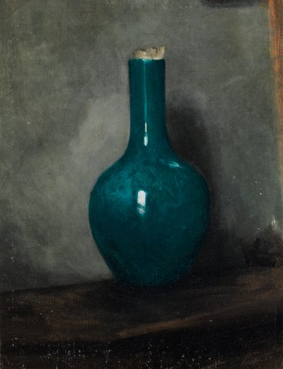 Vase bleu sur fond gris, c.1885 - Albert de Belleroche