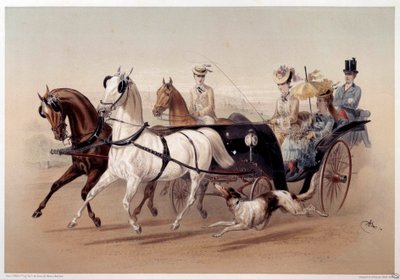 Une voiture Victoria et les chevaux de Tarbes - Albert Adam