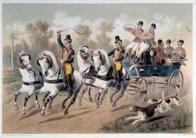 Pause de chasse, le départ des chasseurs Estampe d