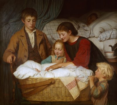 Le nouveau-né - Albert Anker