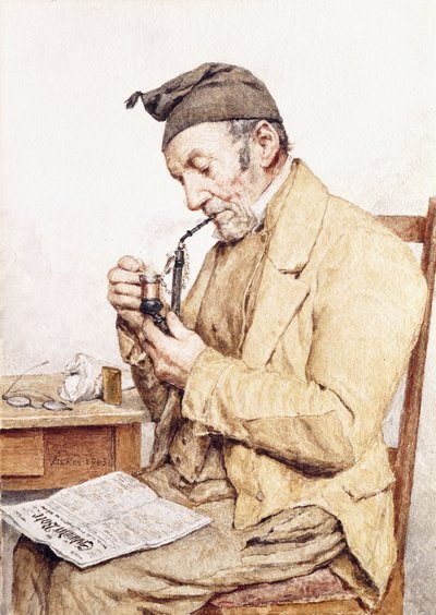 Grand-père avec pipe, 1903 - Albert Anker