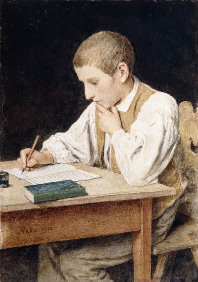 Garçon écrivant, 1902 - Albert Anker