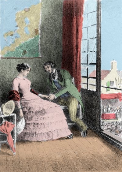 Illustration du roman "Madame Bovary" par Gustave Flaubert (1821-1880). Illustration par Albert Fourie (1854-1937). - Albert Auguste Fourie