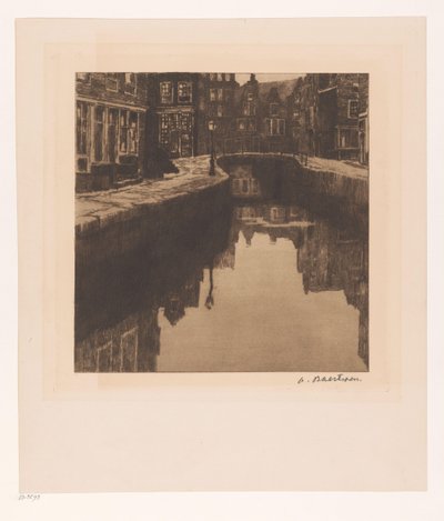 Vue de la Krom Boomssloot à Amsterdam - Albert Baertsoen (signed by artist)