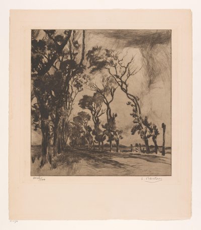 Paysage avec une allée vers Ostende - Albert Baertsoen (signed by artist)
