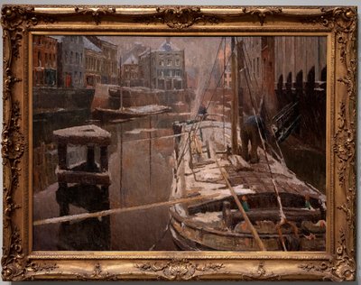 Barges dans la neige - Albert Baertsoen