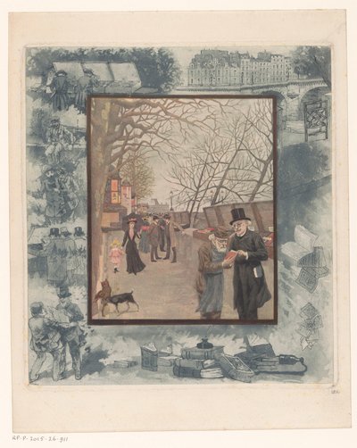 Étalages de livres sur un quai à Paris - Albert Bertrand