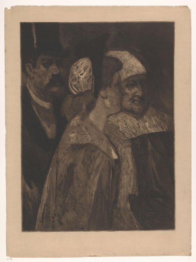 Deux femmes et un homme avec haut-de-forme - Albert Bertrand