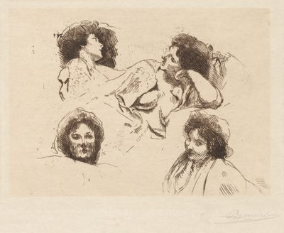 Quatre têtes de femmes : Étude pour "L