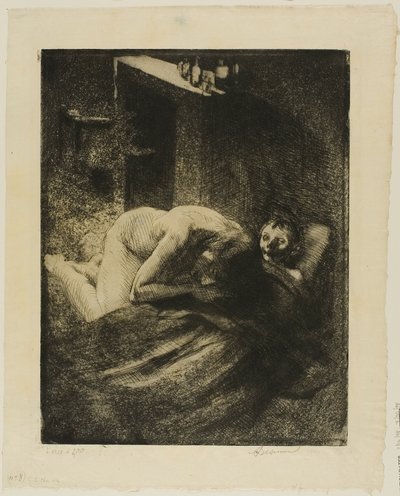 Misery, plaque neuf de Woman - Albert Besnard