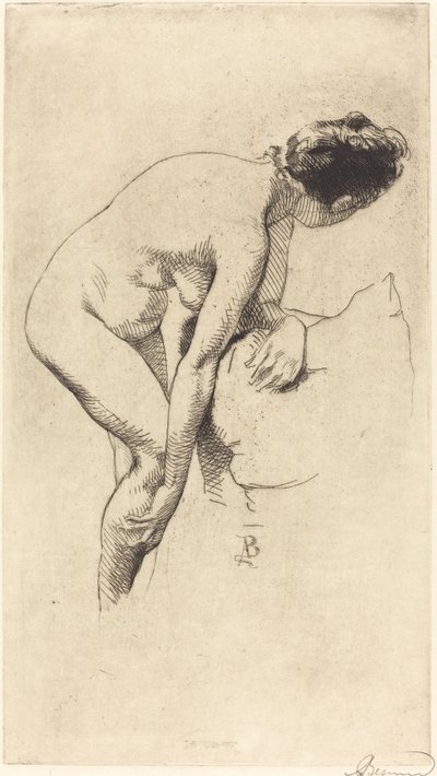 Femme nue se tenant la jambe - Albert Besnard