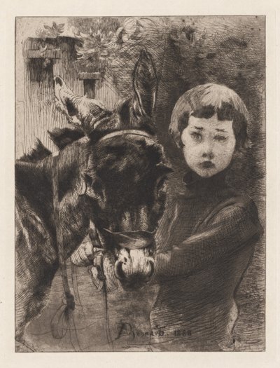 Robert Besnard et son âne - Paul Albert Besnard