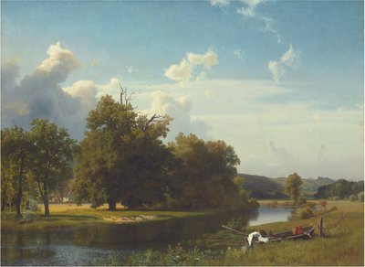 Un paysage fluvial, Westphalie, 1855 - Albert Bierstadt
