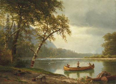 Pêche au saumon sur la rivière Caspapediac - Albert Bierstadt
