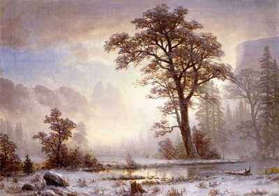 Vallée du Yosemite - Chute de neige - Albert Bierstadt