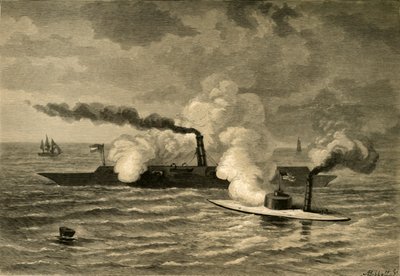 Attaque du Monitor sur le Merrimack, 1878 - Albert Bobbett
