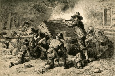 Les Virginiens se défendent contre les Indiens, 1877 - Albert Bobbett