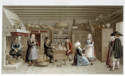 Costumes bretons et intérieur du XIXe siècle - dans « Le costume ancien et historique » par Racinet - Albert Charles August Racinet