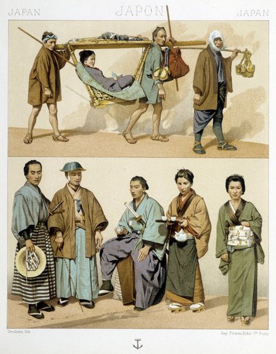 Costumes et transports au Japon - Albert Charles August Racinet