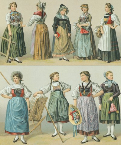 Costumes des cantons, illustration de L