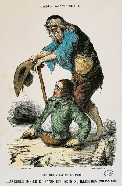 Cour des miracles à Paris, gravure d