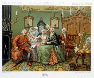 Bourgeois anglais dans leur intérieur - Albert Charles August Racinet