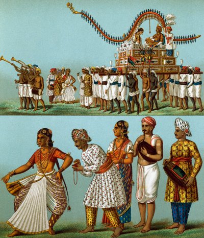 Inde, parades, musique, danses - Albert Charles August Racinet