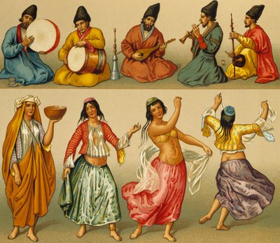 Musiciens et danseurs de Perse - Albert Charles August Racinet
