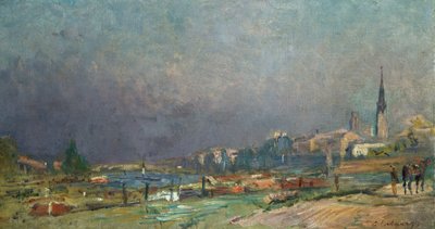 Sur les rives de la rivière - Albert Charles Lebourg