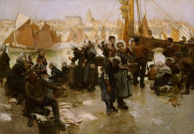 Départ de la flotte de pêche, Boulogne, 1891 - Albert Chevallier Tayler