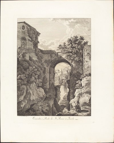 Cascata e Ponte di San Rocco à Tivoli - Albert Christoph Dies