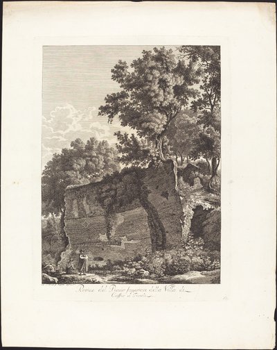Ruines du plan supérieur de la villa de Cassio à Tivoli - Albert Christoph Dies