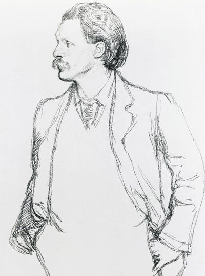 Portrait de George Gissing, romancier anglais - Albert Daniel Rutherston