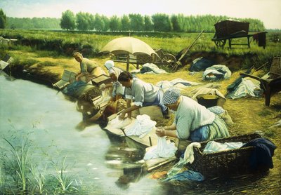 Femmes faisant la lessive dans la région de Trappes - Albert Desire