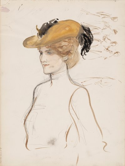 Femme avec un chapeau - Albert Edelfelt