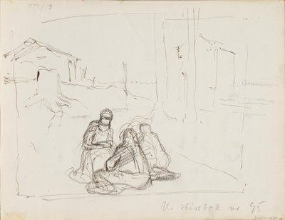 Croquis de caractère dans le paysage - Albert Edelfelt