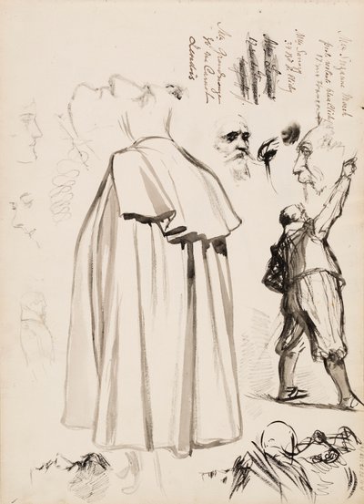 Figures masculines, visages - Albert Edelfelt