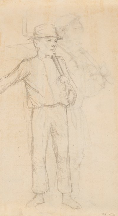 Garçon, peut-être une esquisse pour un tableau de Veräjällä - Albert Edelfelt