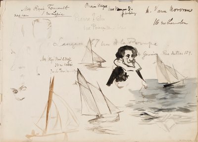Voiliers et personnages - Albert Edelfelt