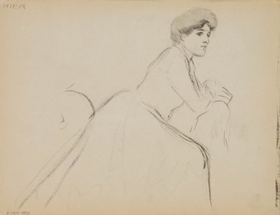 Femme assise, profil - Albert Edelfelt