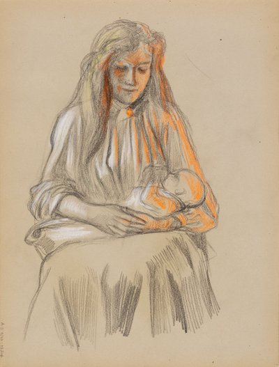 Mère et enfant - Albert Edelfelt