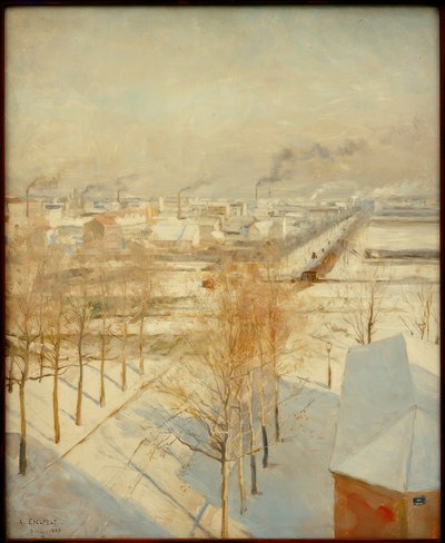 Paris enneigé - Albert Gustaf Aristides Edelfelt