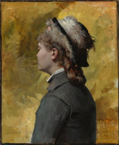 Jeune femme en gris - Albert Edelfelt