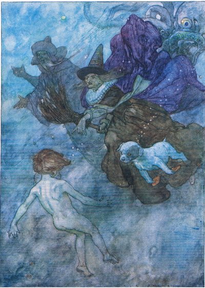 Tous criant et hurlant à lui "regarde devant, regarde seulement devant", de The Water Babies publié par Humphrey Milford Oxford University Press, c.1930 - Albert Edward Jackson