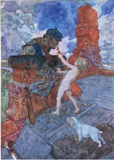 Il prit un charbon ardent et le mit sur la tarte de Grimes, extrait de Les Enfants de l