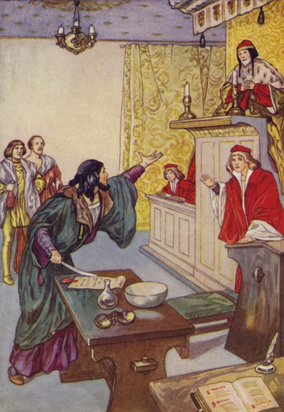 Shakespeare : Le Marchand de Venise (lithographie en couleur) - Albert Edward Jackson