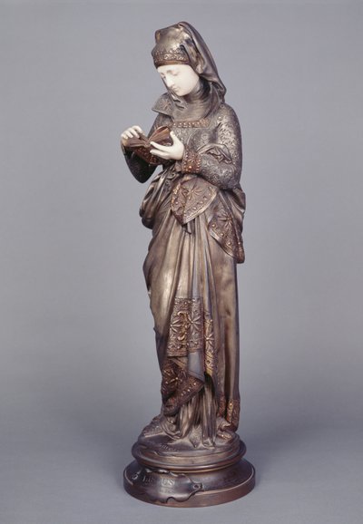 Le Lecteur (sculpture en ivoire et bronze) - Albert Ernest Carrier Belleuse