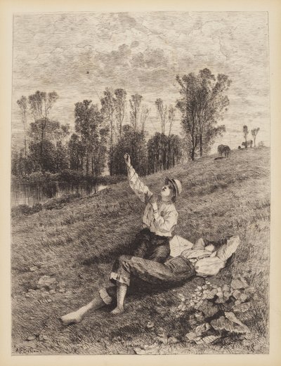 Sans titre (Garçons faisant voler un cerf-volant) - Albert Fitch Bellows