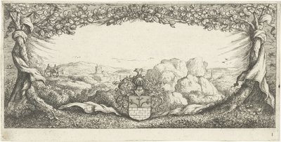 Cartouche avec paysage - Albert Flamen